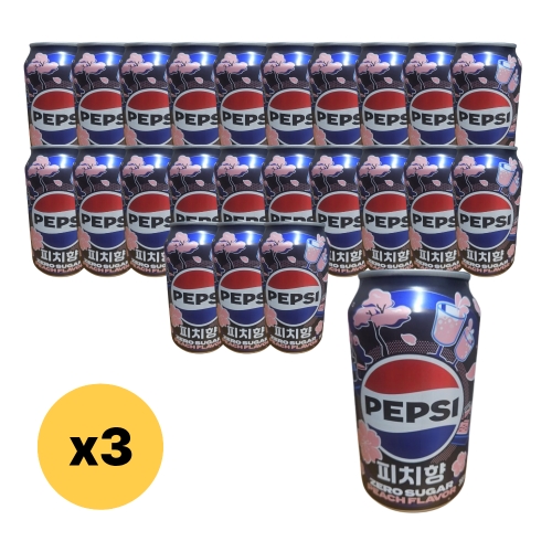 롯데칠성음료 펩시콜라 제로슈거 피치향 355ml (72개)