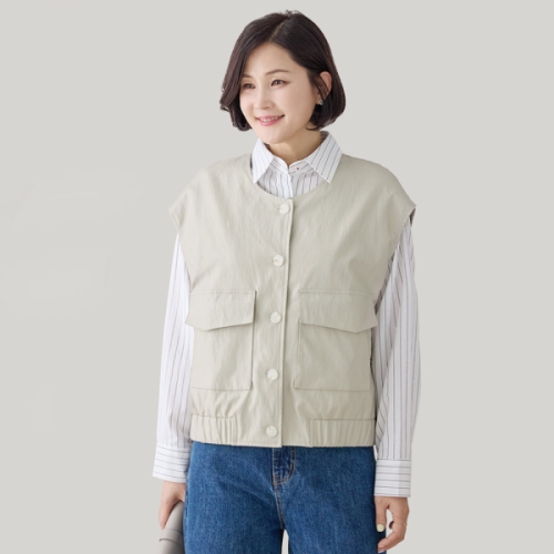 리오벨 김여사 김여사 김여사 66-88 네츄럴 레더 조끼 2VE503116_이미지