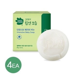 유한킴벌리 그린핑거 힘센보습 베이비 비누 80gX4개