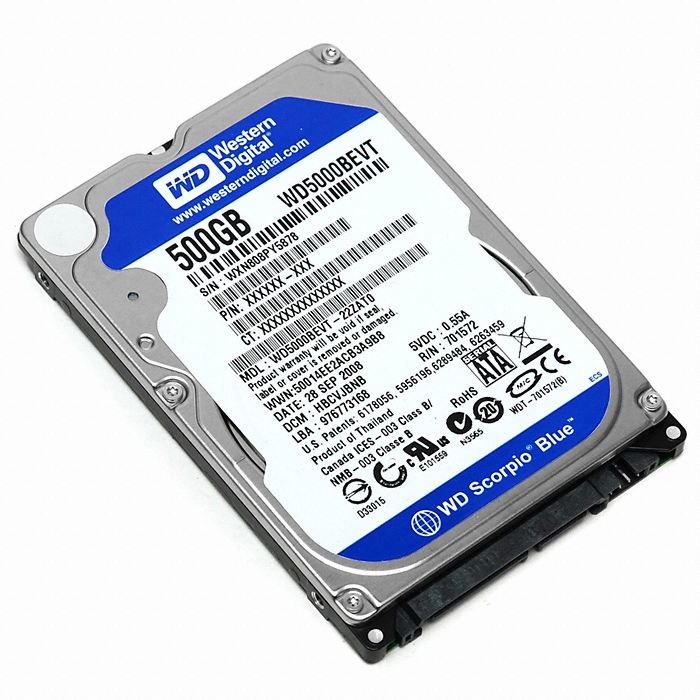 Western Digital WD Scorpio Blue SATA2/5400/8M/노트북용/비품 (WD5000BEVT, 500GB)