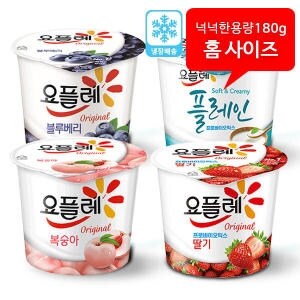 빙그레 <b>요플레</b> 오리지날 요거트 딸기 180g 24개