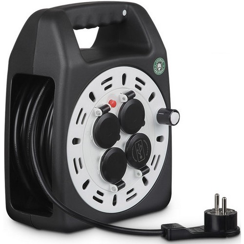 러그박스 3구 USB 캡형 캠핑릴선 블랙화이트 (20m)