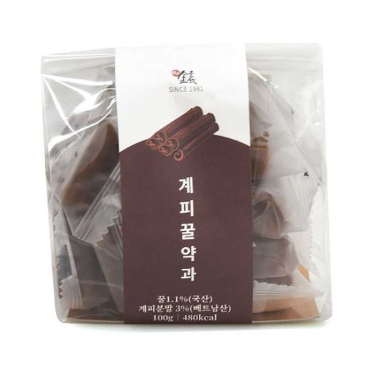 김규흔 명인 수제 한입 미니 계피꿀약과 100g