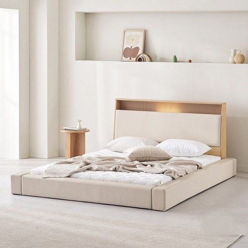 아씨방 제로업 LED수납헤드 저상형 가죽 침대 Q (독립스프링)_이미지