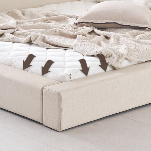 아씨방 제로업 LED수납헤드 저상형 가죽 침대 Q (독립스프링)_이미지