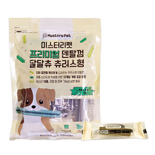 일양약품 미스터리펫 프리미엄 덴탈껌 달달츄 츄러스형 150g (10p) (1개)_이미지