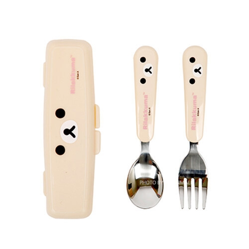 엠제이씨 리락쿠마 큐티스푼포크 케이스세트 얼굴 -핑크_이미지