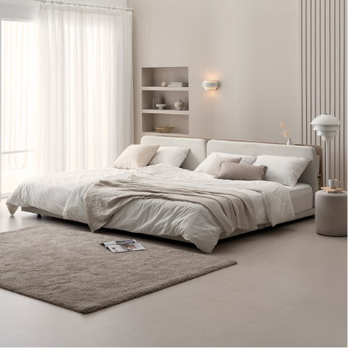 레이디가구 레브 기능성 패브릭 수납헤드 패밀리침대 SS+SS (매트별도)