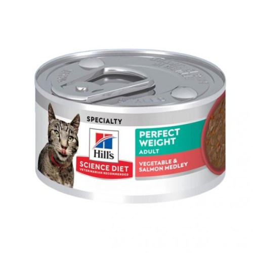힐스 사이언스 다이어트 캣 어덜트 퍼펙트 웨이트 베지터블&살몬 메들리 캔 82g