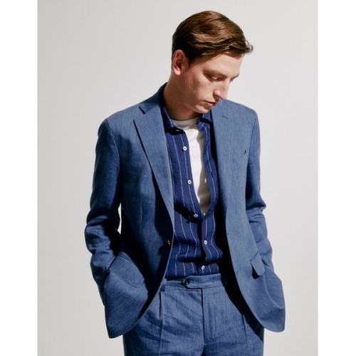 마에스트로 블루 스트레치 울혼방 긴팔자켓 MAJA3A175B2