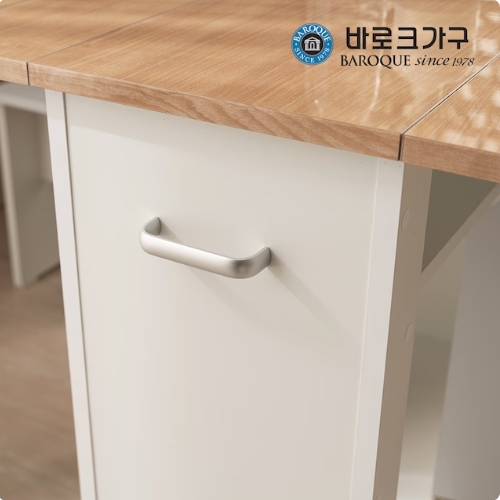 바로크가구 폴드 하이그로시 이동식 확장형 접이식 식탁 1200 (의자별도)_이미지