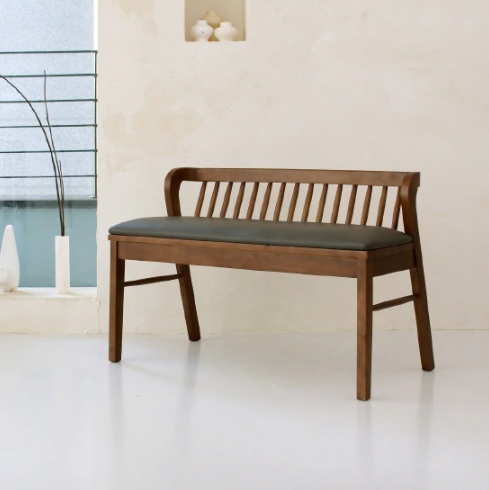 헤닝 아델 포세린 통세라믹 원목 식탁 1700 (의자3개+벤치1개)_이미지