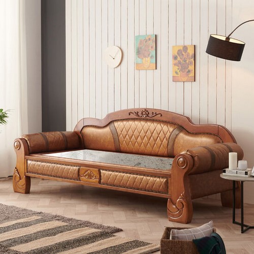 BIF보루네오  모닝듀 YS121 원목가죽 돌소파 MS (온돌)