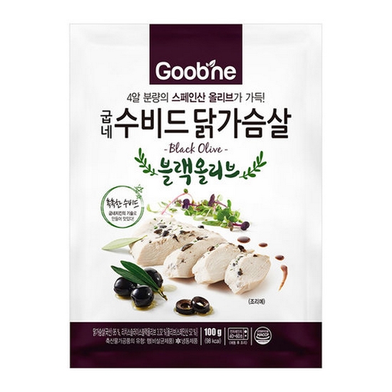 지앤건강생활 굽네 수비드 닭가슴살 블랙올리브 100g (30개)_이미지