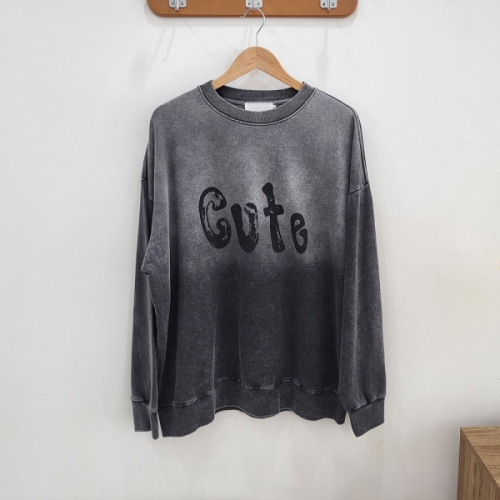 리빌모아 남자 오버핏 레터링 그라데이션 맨투맨 BT-TSA-Q013-블랙