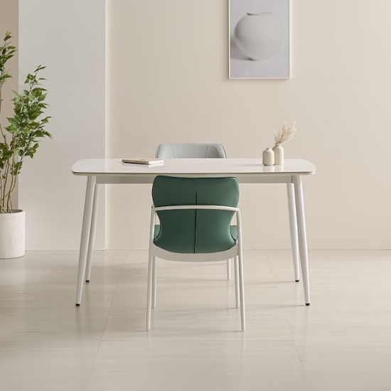 라로퍼니처 세리스 24T 유광 저소음 포세린 세라믹 식탁 1400 (의자2개)_이미지