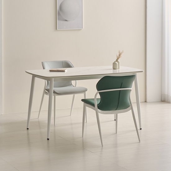 라로퍼니처 세리스 24T 유광 저소음 포세린 세라믹 식탁 1400 (의자2개)_이미지