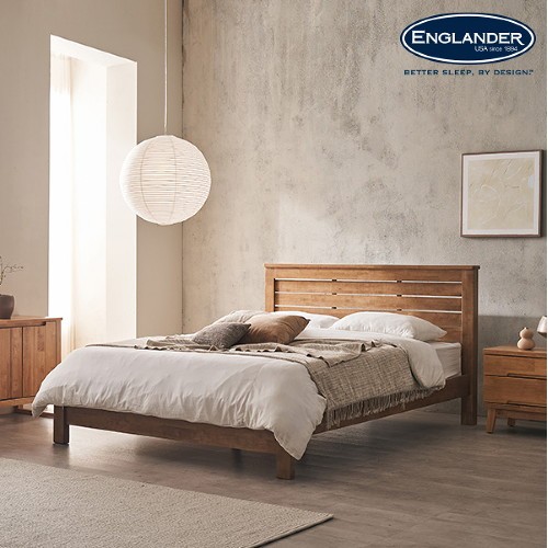 잉글랜더 토론토 고무나무 통깔판 원목 침대 Q (Sweet9존필로우탑포켓)
