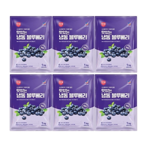 CJ프레시웨이 이츠웰 맛있는 냉동 블루베리 1kg (1kg,6개)