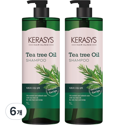 애경 케라시스 내추럴 레시피 티트리오일 샴푸 1L (6개)