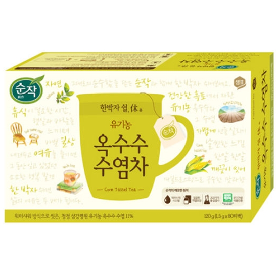 샘표식품 순작 유기농 옥수수수염차 40T (2개)