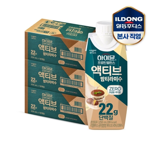 일동후디스 하이뮨 프로틴 밸런스 액티브 밤티라미수 250ml (54개)