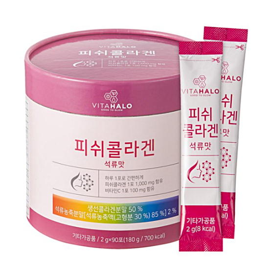 쿠팡 비타할로 피쉬콜라겐 석류맛 90포 (1개)_이미지