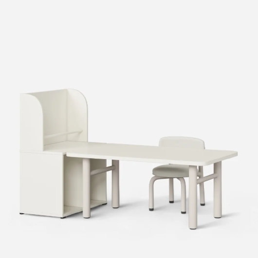 한샘 샘키즈 키즈테이블 스퀘어형+등받이 의자+낮은 멀티장 전면책장형 세트