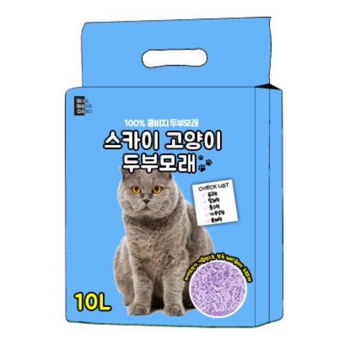 씨엔앨라이프 스카이 두부모래 라벤더향 10L (5개)_이미지