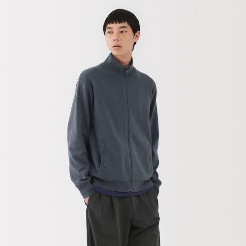 MUJI 남성 워셔블 밀라노 리브 집업 가디건 AA0TIA5A_이미지