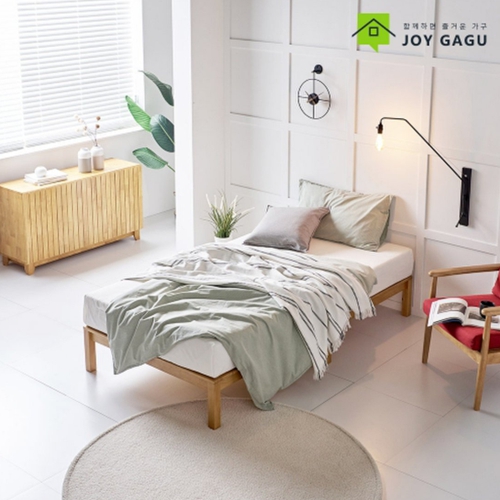 즐거운가구 엔토 원목 평상형 통깔판 침대 SS