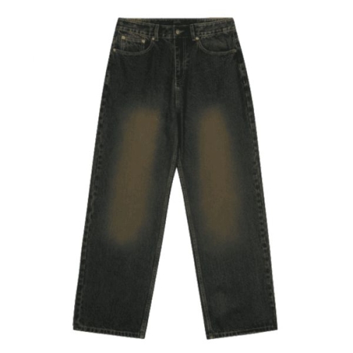 트릴리온 바이오스톤 워싱 와이드 데님 팬츠 DEEP GREEN 637071 S (딥그린)