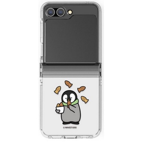 갤럭시Z 플립6 붕어빵 펭귄 귀여운 겨울간식 힌지가드 휴대폰 케이스