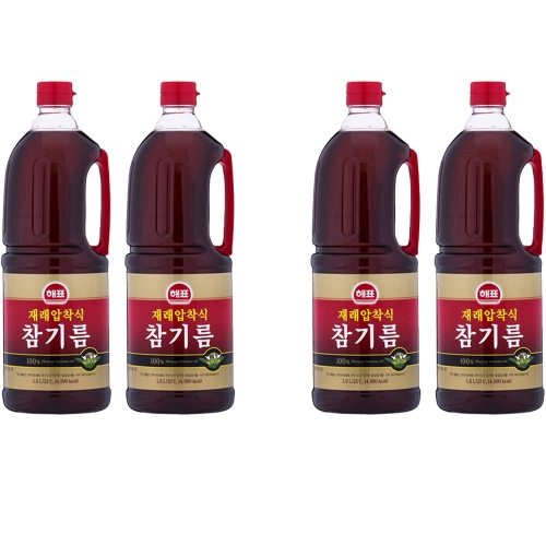 사조대림 해표 재래압착식 참기름 1.8L (4개)
