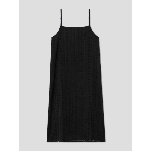 356471WM05 아일렛 롱 원피스 블랙