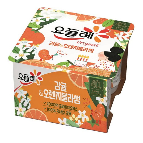 빙그레 요플레 오리지널 감귤&오렌지블라썸 80g (4개)_이미지