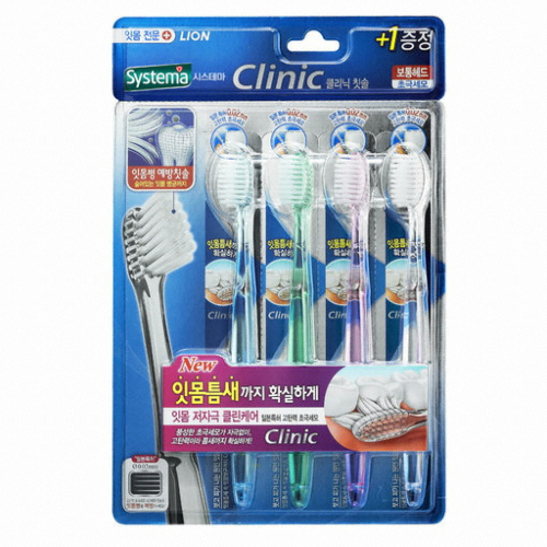 CJ라이온 시스테마 클리닉 레귤러 칫솔 (10개)