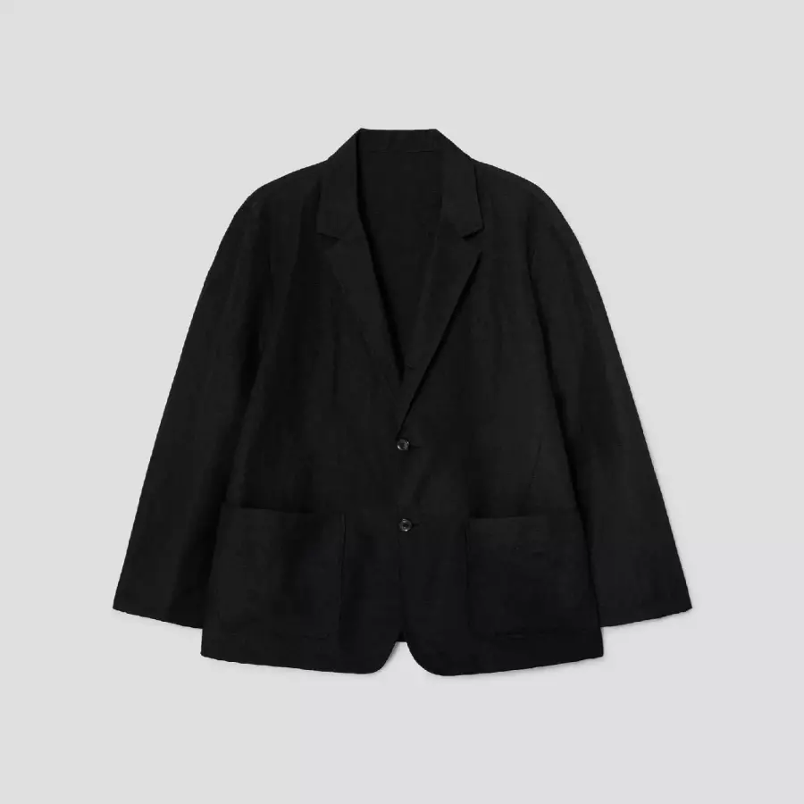 시프트지 Wool Linen Editor Set-Up Jacket Black GS6111ED25_이미지