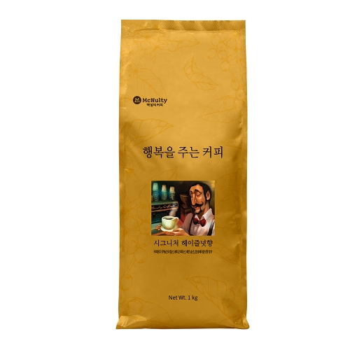 맥널티 행복을 주는 커피 시그니처 헤이즐넛향 원두 커피 분쇄 1kg (4개)_이미지