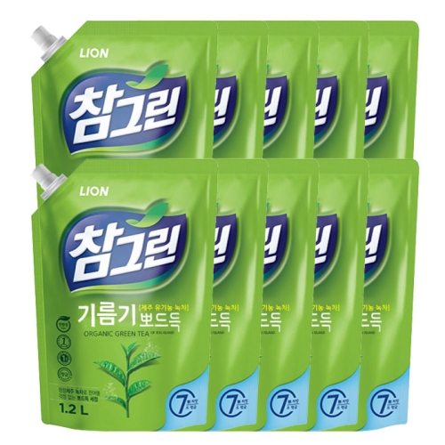 참그린 기름기 뽀드득 레몬녹차 리필 1.2L (10개)_이미지