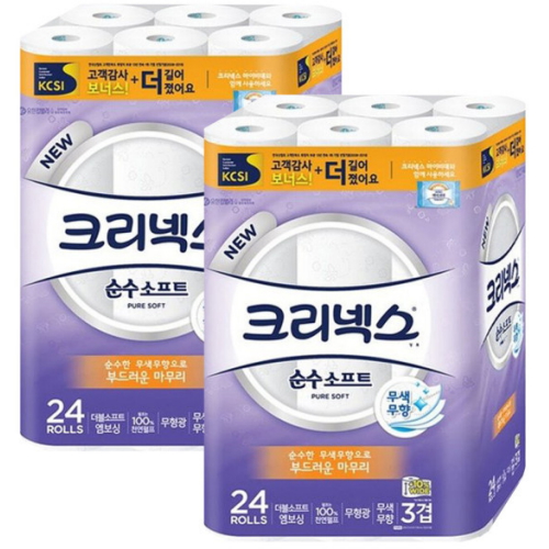 크리넥스 NEW 순수 소프트 25m (24롤) *2팩_이미지