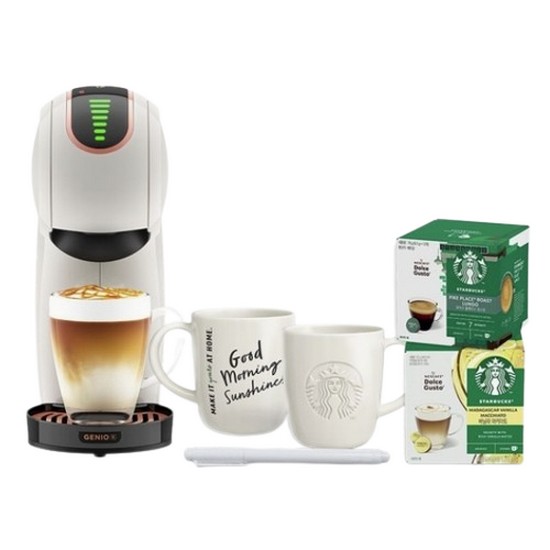 네스카페 돌체구스토 지니오S 쉐어 스타벅스 앳홈 팩 + 캡슐 12개 (크림)_이미지