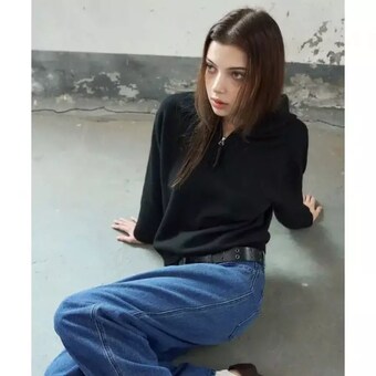 <b>에센셜</b> 레더리 LEATHERY <b>하프</b> <b>집업</b> 후디 BLACK LRKN6309BK 477088