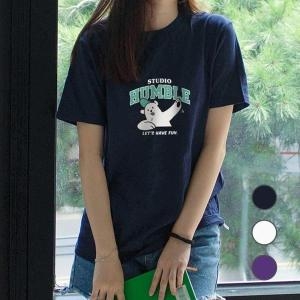 험블스튜디오  캐릭터 프린팅 오버핏 라운드넥 여름반팔티  7036228