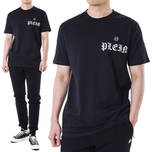 필립플레인 스틸래더로고패치 러버로고 라운드티AADC MTK7960 PJY002N 02