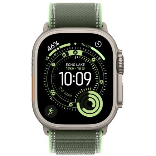 APPLE 워치 트레일 루프 내추럴 티타늄 마감 M/L (그린/네온) (44mm/45mm/46mm/49mm)_이미지