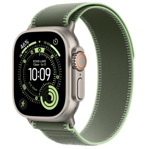 APPLE 워치 트레일 루프 내추럴 티타늄 마감 M/L (그린/네온) (44mm/45mm/46mm/49mm)_이미지