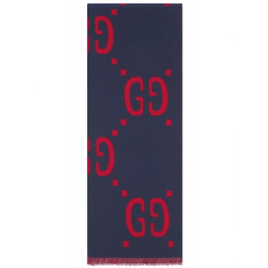 구찌 GG 자카드 울 실크 스카프 495592 4G350 (4074, 블루+레드)