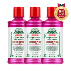 LG생활건강 유시몰 제로 마일드민트 가글 500ml (3개)