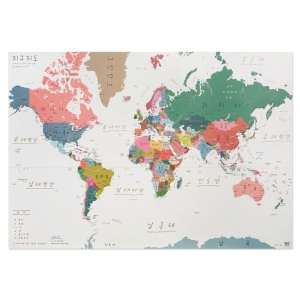 지구지도 포스터 한글 세계지도 베이지 900 600 mm